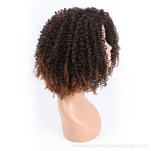 Heat Resistance Wigs Curl With Highlights Short Premium Fiber Wholesale Heat Resistant Afro Curls Wigs Synthetic Hair Wig